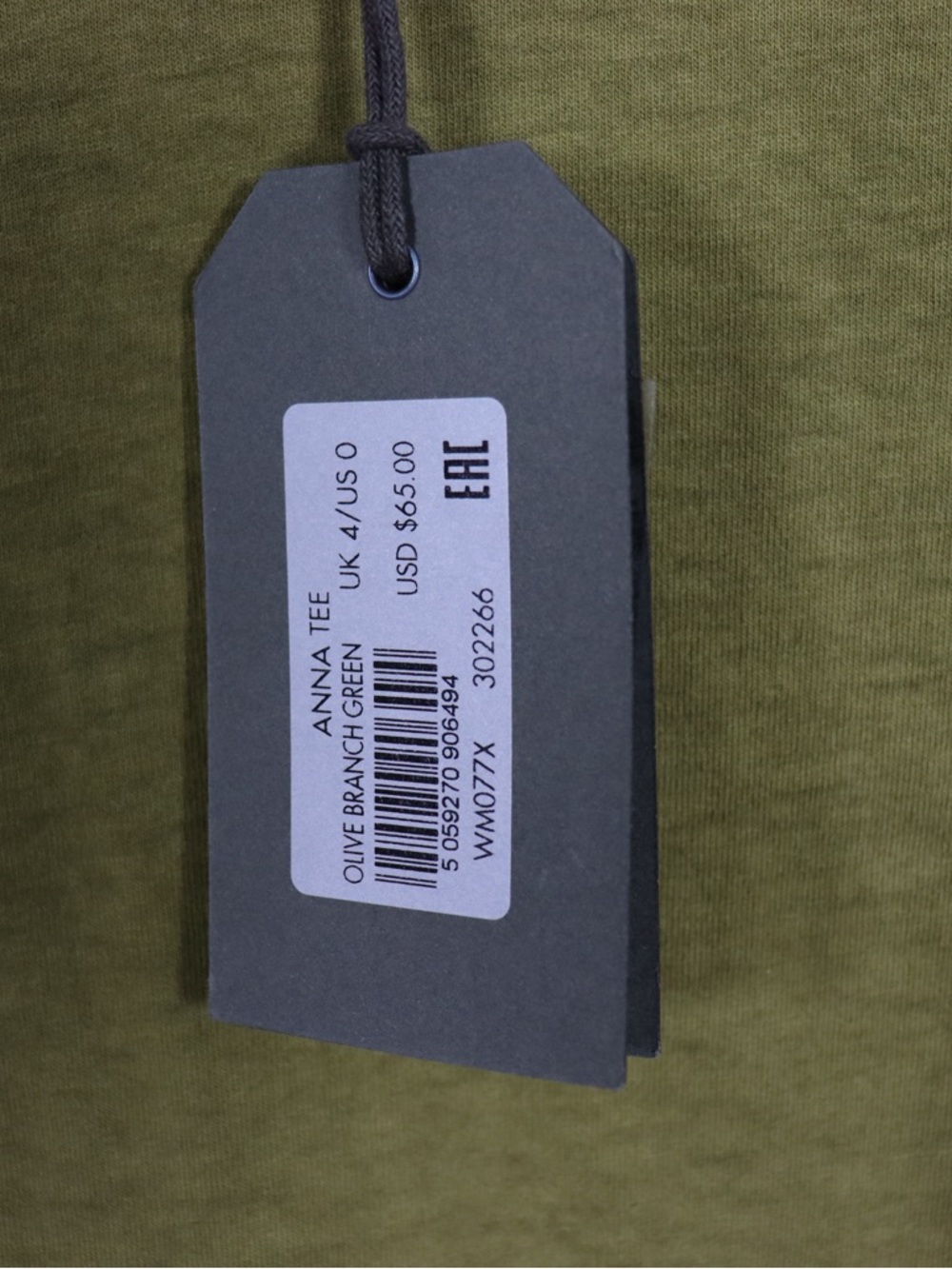 AllSaints Anna Tee Olive Green Women’s Size US 0 (UK 4) NWT Film Worn The Boys - Picture 6 of 10